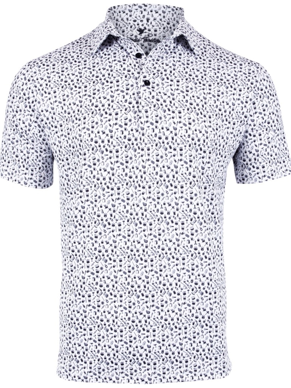 Birdie Threads Men's Medium The Bartender Golf Polo Shirt Casual Short Sleeve